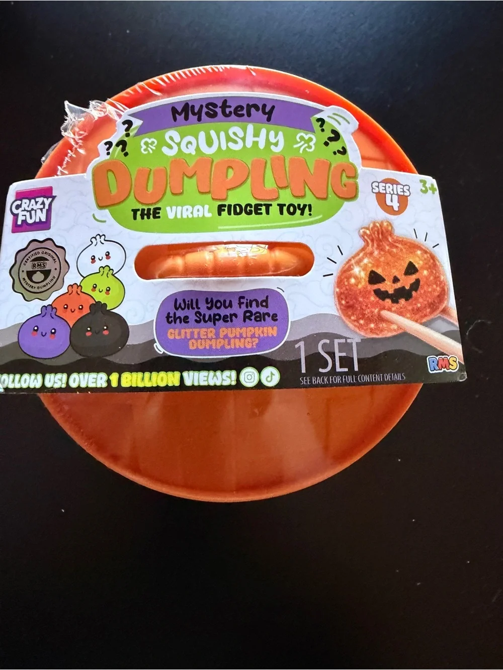 New & Sealed Mystery Squishy Dumpling RMS Glitter Pumpkin Series 4 Halloween